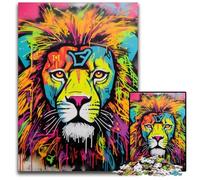 Rompecabezas de cartón de 1000 Piezas con diseño de Grafiti de león para Adultos, Adolescentes, 26x38cm/10,23x14,96 Pulgadas.