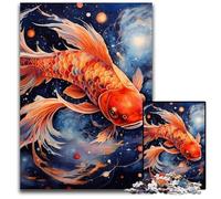 Rompecabezas de cartón de 1000 Piezas con diseño de koi de Colores para Adultos, Ideal para Adolescentes y coleccionistas, Regalo de Viaje, Actividad Familiar, 26x38cm/10,23x14,96 Pulgadas.