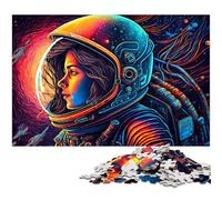 Rompecabezas de cartón de 1000 Piezas de Astronauta para Adultos, Ideal para decoración del hogar, Entrenamiento Mental y Regalos navideños, 26x38cm/10,23x14,96 Pulgadas.