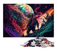 Rompecabezas de cartón de 1000 Piezas de Astronauta para Adultos, Ideal para decoración del hogar, Entrenamiento Mental y Regalos navideños, 26x38cm/10,23x14,96 Pulgadas.