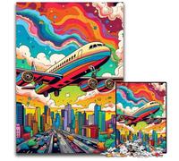 Rompecabezas de cartón de 1000 Piezas de avión Colorido para Adultos, Entretenimiento Relajante, Navidad y decoración del hogar, 26x38cm/10,23x14,96 Pulgadas