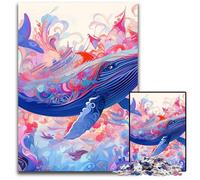Rompecabezas de cartón de 1000 Piezas de Ballena Azul, Ideal para Decorar, para Adultos, Familia 26x38cm/10,23x14,96 Pulgadas.