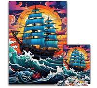 Rompecabezas de cartón de 1000 Piezas de Barco Pirata Galaxia para Adultos, un desafiante Rompecabezas, un Juguete Relajante para Adolescentes, 26x38cm/10,23x14,96 Pulgadas.