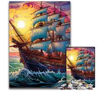 Rompecabezas de cartón de 1000 Piezas de Barco Pirata Galaxia para Adultos, un desafiante Rompecabezas, un Juguete Relajante para Adolescentes, 26x38cm/10,23x14,96 Pulgadas.