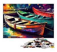Rompecabezas de cartón de 1000 Piezas de Barcos Coloridos para Adultos, Rompecabezas desafiantes para Adolescentes, diversión Familiar Nocturna de Juegos, 26x38cm/10,23x14,96 Pulgadas.