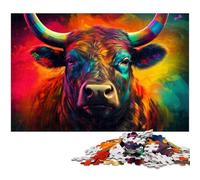 Rompecabezas de cartón de 1000 Piezas de búfalo para Adultos, un Rompecabezas desafiante y Relajante para Adolescentes, 26x38cm/10,23x14,96 Pulgadas.