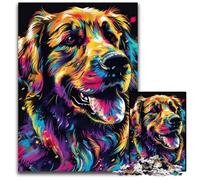 Rompecabezas de cartón de 1000 Piezas de Golden Retriever, Ideal para Decorar, para Adultos, Familia 26x38cm/10,23x14,96 Pulgadas.