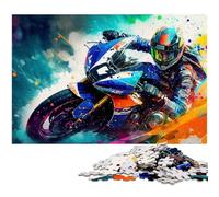 Rompecabezas de cartón de 1000 Piezas de Moto Racers, Adolescentes y decoración del hogar, 26 x 38 cm / 10,23 x 14,96 Pulgadas.