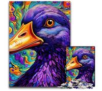 Rompecabezas de cartón de 1000 Piezas de Pato Morado Colorido para Adultos, Rompecabezas desafiantes para Adolescentes, diversión Familiar de 26x38cm/10,23x14,96 Pulgadas.