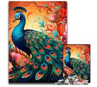 Rompecabezas de cartón de 1000 Piezas de Pavo Real Colorido para Adultos, un Rompecabezas desafiante y Relajante para Adolescentes, 26x38cm/10,23x14,96 Pulgadas.