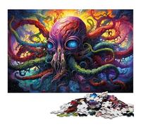 Rompecabezas de cartón de 1000 Piezas de Pulpo Colorido para Adultos y Adolescentes, cumpleaños y Vacaciones, 26x38cm/10,23x14,96 Pulgadas.