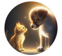 Rompecabezas de cartón de 1000 Piezas Gatitos y Cachorros, Día de la Madre, cumpleaños y Navidad (67,5 x 67,5 cm)