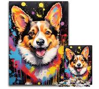 Rompecabezas de cartón de 1000 Piezas para Adultos de Corgi, Adolescentes, 26x38cm/10,23x14,96 Pulgadas.