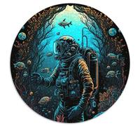 Rompecabezas de cartón de 1000 Piezas para Adultos, diseño de Astronauta, Ideal como Juguete de Inteligencia para Juegos Familiares en Interiores (67,5x67,5cm)