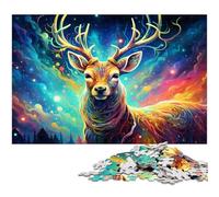 Rompecabezas de cartón de 1000 Piezas para Adultos, diseño de Ciervos, Ideal para Jugar en Familia y Regalar a Tus Hijos, 26 x 38 cm / 10,23 x 14,96 Pulgadas.