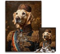 Rompecabezas de cartón de 1000 Piezas para Adultos, diseño de Coronel Golden Retriever, Juegos educativos Que fomentan el Amor en Pareja a Partir de los 14 años, 26x38cm