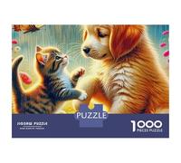 Rompecabezas de cartón Grueso de 1000 Piezas con diseño de Gato, Ideal para un Momento de Abrazo cálido, Ideal para Adultos, Principiantes, para días lluviosos, Ocio, 70 x 50 cm (1000 Piezas)