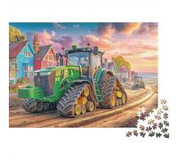 Rompecabezas de cartón Liso sin Polvo para Adultos, 1000 Piezas, con Escena de Granja Rural, Tractor en Camino de Tierra, para enmarcar, Ideal para un día lluvioso, 38 x 26 cm (1000 Piezas)