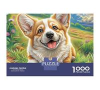 Rompecabezas de cartón Mate Suave de Welsh Corgi con diseño de Flores Silvestres,1000 Piezas,para Adultos,para aliviar el estrés, para un día lluvioso, para Familia y Grupos, 70 x 50 cm (1000 Piezas)