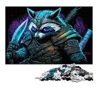 Rompecabezas de cartón para Adultos de 1000 Piezas de Raccoon Ninja, Ideal para Decorar el hogar o la Oficina, 26x38cm/10,23x14,96 Pulgadas.