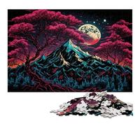 Rompecabezas de cartón para Adultos del Monte Fuji de 1000 Piezas, Juego Decorativo de Bricolaje Que desafía el Cerebro, Juguete Interactivo Familiar de 26x38cm/10,23x14,96 Pulgadas.
