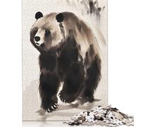 Rompecabezas de cartón Premium con ilustración de Oso de Tinta, desafiante y Estimulante, para Adultos y Adolescentes, 1000 Piezas (75 x 50 cm)