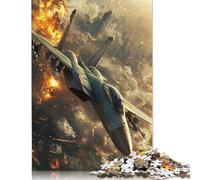 Rompecabezas de cartón Premium de Avión de Combate sobre la Ciudad, para niños y Adultos a Partir de 12 años, 1000 Piezas (75 x 50 cm)