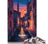 Rompecabezas de cartón Premium de Venecia: Noche en el Canal. Rompecabezas para niños y Adultos a Partir de 12 años 1000 Piezas (38 x 26 cm).