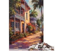 Rompecabezas de cartón Premium del Distrito Artístico de Miami, EE. UU., Divertido para Adultos, 1000 Piezas (75 x 50 cm)