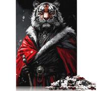 Rompecabezas de cartón Premium Guerrero Tigre Carmesí, Ideal para niños y Adultos a Partir de 12 años 1000 Piezas (26 x 38 cm).