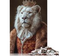Rompecabezas de cartón Rectangular El Elegante león Blanco, 100% Reciclado, Día del Niño, 1000 Piezas (26 x 38 cm)