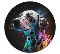 Rompecabezas de cartón Redondo de 1000 Piezas de dálmata, Juego Interactivo Familiar, Regalo para el Cerebro, 1000 Piezas (67,5x67,5cm)