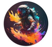 Rompecabezas de cartón Redondo de 1000 Piezas Nebulosa del Astronauta, Juego Interactivo Familiar, Regalo para el Cerebro, 1000 Piezas (67,5x67,5cm)