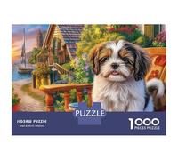Rompecabezas de cartón Resistente y sin Polvo con diseño de Shih Tzu, 1000 Piezas, Ideal para Regalar en cumpleaños, para Disfrutar en Interiores o en días lluviosos, 52 x 38 cm (1000 Piezas)