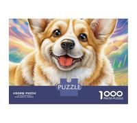 Rompecabezas de cartón Resistente y sin Polvo de Welsh Corgi Bloom Field Laugh de 1000 Piezas para Adultos, Ideal para aliviar el estrés,para días lluviosos, Ocio Familiar, 52 x 38 cm (1000 Piezas)
