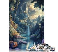 Rompecabezas de Cascada de fantasía, decoración única para el hogar, Rompecabezas Rectangular de Papel para Adultos y Adolescentes, Regalo para el Día de la Madre, 1000 Piezas (38 x 26 cm)