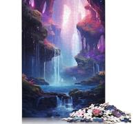 Rompecabezas de Cascada de fantasía Surrealista, 100% cartón Reciclado, Rectangular, para Adultos y niños, 1000 Piezas (26 x 38 cm)