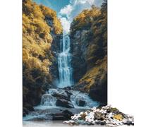 Rompecabezas de Cascada en el Bosque, Divertido Rompecabezas Rectangular de Papel para niños y Adultos a Partir de 12 años, Regalo de cumpleaños, 1000 Piezas (75 x 50 cm)