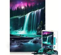 Rompecabezas de Cascada neón para Adolescentes, 1000 Piezas, Juguete para ejercitar la Mente, Imagen Relajante y acogedora, Sorpresa cálida (50x75cm)