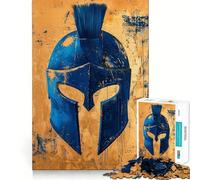 Rompecabezas de Casco Espartano de 1000 Piezas para Adolescentes Juguete para el Desarrollo Personal Diversión compartida Bordes precisos Artículo de Deseo de Papá Noel 38x26cm
