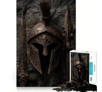 Rompecabezas de casco y armas de guerrero antiguo para adolescentes,1000 piezas,juego para estimular la mente,piezas sin rebabas,corte limpio,fácil de aprender,diversión para toda la familia (38x26cm)