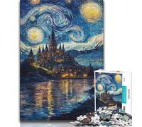Rompecabezas de Castillo bajo Las Estrellas para Adolescentes, 1000 Piezas, Ideal para aliviar el estrés, Ideal para Decorar tu Escritorio 75x50cm