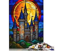 Rompecabezas de Castillo de vitrales, Juegos creativos, Rompecabezas de cartón 100% Reciclado para Adultos, 1000 Piezas (38 x 26 cm)