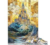 Rompecabezas de Castillo de vitrales, Rompecabezas Rectangular de Papel para niños y Adultos a Partir de 12 años, Regalo de cumpleaños, 1000 Piezas (38 x 26 cm)