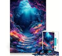 Rompecabezas de caverna de Arrecife de Coral Submarino de 1000 Piezas Juguete de construcción Focus Building Toy Ajuste Huecos Actividad gratificante para días lluviosos (50x75cm)