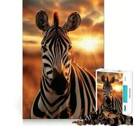 Rompecabezas de Cebra al Atardecer para Adultos,1000 Piezas,Juego de Memoria Mental,Corte de Alta precisión,Manualidades,Tiempo de Tranquilidad,Ejercicio Mental en casa (38x52cm)