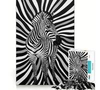 Rompecabezas de Cebra en Blanco y Negro de 1000 Piezas Juego cognitivo Divertido con Estructura de Encaje preciso Actividad para Fortalecer los Lazos Familiares (38x52cm)