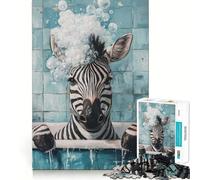 Rompecabezas de Cebra en un baño de Burbujas para Adultos,1000 Piezas,Juego para estimular la Mente,Piezas de Ajuste preciso y sin Costuras,Actividad Relajante para Grupos en Interiores (50x75cm)