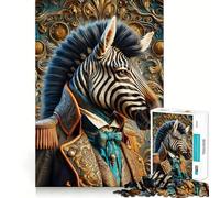Rompecabezas de Cebras Mascaradas,1000 Piezas,Juego de Memoria Cerebral, Corte láser,Actividad Absorbente para Noches tranquilas (38x52cm)