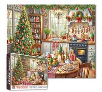 Rompecabezas de cena de Navidad, 1000 piezas para adultos, rompecabezas de árbol de Navidad, imposible, difícil, desafiante, para adultos, desafiantes, juegos de actividades familiares, decoración de
